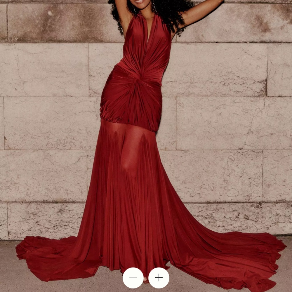 deme by Gabriella "Chloe" Gown in Burgundy (NWT)